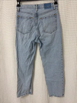 Abercrombie & Fitch The Ankle Straight Ultra High Rise Jeans 29/8 Distressed thumbnail 5