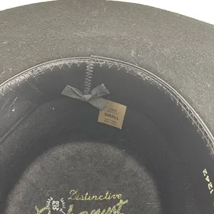 ROCKMOUNT RANCH WEAR Black Felt Wool Silver Concho Edgy Western Cowboy Hat thumbnail 9