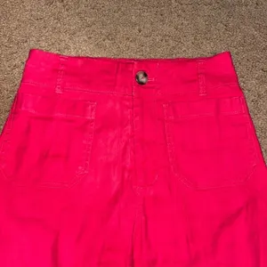 Anthropologie Maeve The Colette Ankle Cropped Linen Wide Leg Pants Pink 26 thumbnail 5