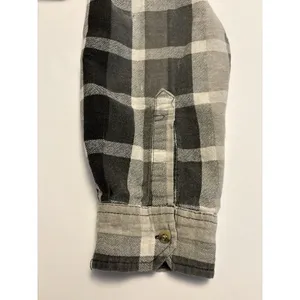 OKAY Button Up Shirt Women 6XL Gray Plaid Oversized Short Sleeve Casual thumbnail 9