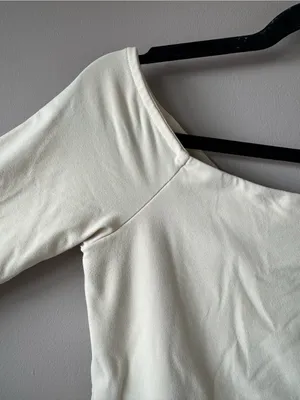 Nuuds Nude Boat Neck Long Sleeve Nylon Spandex Thong Snap Bodysuit Size M thumbnail 3
