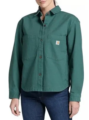 Carhartt Women's Duck Canvas Overshirt Green XXL NWT $80 MSRP thumbnail 1