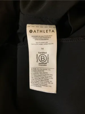 Athleta Black Brooklyn Mid‎ Rise Wide Leg Cropped Pants Size 14 Casual Travel thumbnail 4