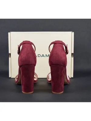 J. Adams Shirley Wine Suede Ankle Strap Block Heel Sandals Size 10 New in Box thumbnail 2