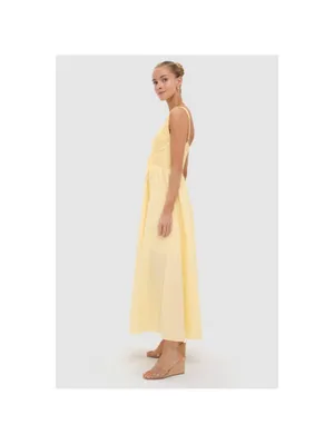 Tuckernuck Moon River Light Yellow V-Neck Maxi Dress Size M cottagecore spring thumbnail 3