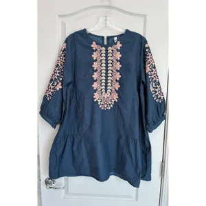 Ethnic by Outfitters Blue Embroidered Cotton Tunic‎ Dress XS WTB381709 Boho Pink thumbnail 2