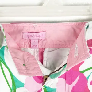 LILLY PULITZER 100% Cotton White Floral Scalloped Hem Shorts Size 0 Preppy thumbnail 7
