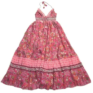 NWT Free People Real Love Maxi in Meadow Combo Floral Cotton Halter Dress L thumbnail 4
