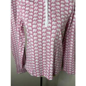 Roller Rabbit Hathi Pima Cotton Pink Elephant-Print Long-Sleeve Pajama Set XS thumbnail 6