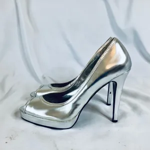 Colin Stuart Silver Peep Toe Pumps thumbnail 3