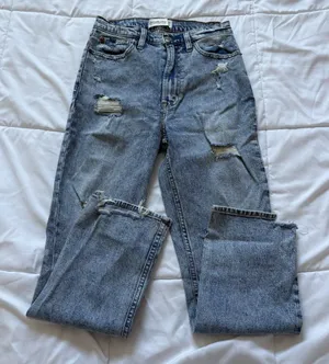 Abercrombie & Fitch Jeans‎ Womens Size 25 Blue Ultra High Rise Ankle Distressed thumbnail 1