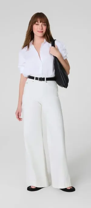 Spanx NEW SPANXshape EveryWear Wide Leg Jeans in Chalk Shaping Office Career Size 3X thumbnail 1