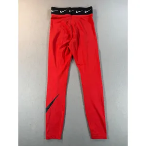Nike Womens Sportswear Leggings Red Swoosh Logo High Waisted XS thumbnail 2