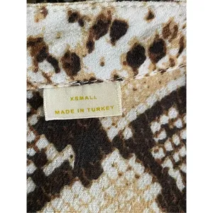 Anthropologie Women’s Juno Snake Skin Print 3/4 Sleeve Dress Brown Size XS thumbnail 3