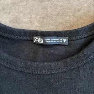 Zara cropped short sleeve top. 98% cotton 2% spandex. Color- black. Size- M thumbnail 2