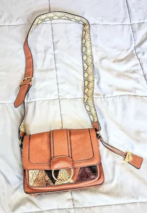 Sammy cross body purse w snakeskin pattern Brown thumbnail 1