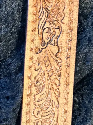 Wrangler Tooled Leather Belt Tan thumbnail 5