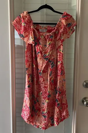 Skies Are Blue Mimi‎ Dress Small Off The Shoulder Floral thumbnail 1
