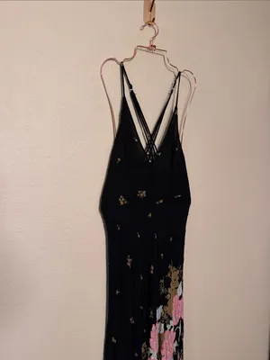 Free People Intimately Get To You Printed Black Maxi Dress in size Medium thumbnail 5