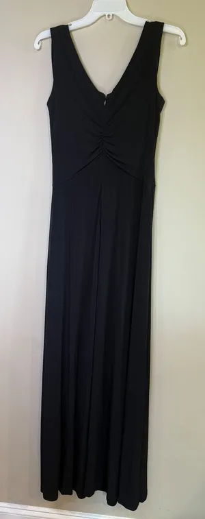 Melrose Black Sleeveless Cowl Neck Ruched Maxi Dress Evening Gown Womens Size 6 thumbnail 1