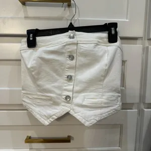 Western white denim top thumbnail 3