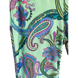 Spense colorful paisley comfort flowy pull on pants lounge boho festival Sz L thumbnail 7