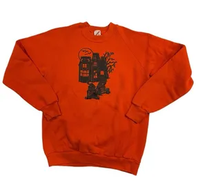 Vintage orange spooky Halloween 👻 cozy soft sweatshirt 80’s-90’s Jerzees thumbnail 1
