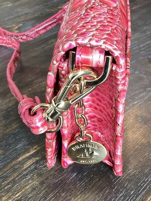 Brahmin Minuette French Rose Pink Croc-Embossed Leather Crossbody thumbnail 6