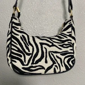 Y2K Zebra Print Crossbody Shoulder Bag 2000s McBling Bratzcore Animal Print Boho thumbnail 6