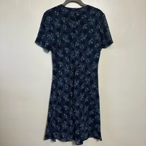 Laura Ashley Dress Floral Short‎ Sleeve Lined Polyester Blue Size 10 thumbnail 5