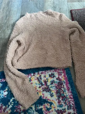 Aerie Cozy Fuzzy Cropped Sweater - Taupe thumbnail 1