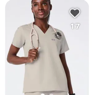 Beige Figs Scrub top thumbnail 3