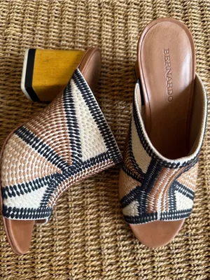Anthropologie Bernardo Nala Woven Heeled Mules thumbnail 1