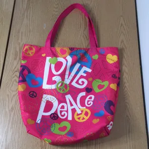 Vintage Toys R Us Love Peace Tote Bag Great Traveling Overnight Gym School Work thumbnail 1