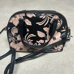 KATE SPADE Mini Reiley Laurel Way Gardenia Black Multi Satchel Crossbody Bag thumbnail 3