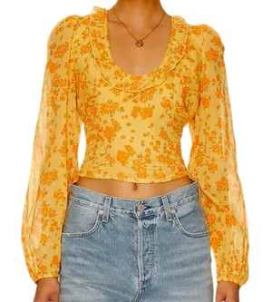 EUC Free People Another Life Crop Top Floral Honey Combo Size Medium thumbnail 1