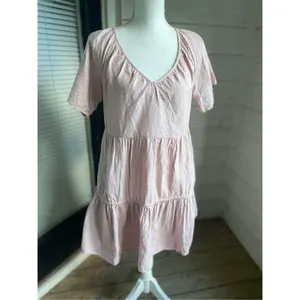 Madewell Linen Blend Lorelei Mini Dress Pale Pink Size S thumbnail 11