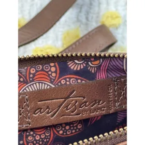 Artisan BY LANG Brown Faux Leather Tassel Crossbody Shoulder‎ Bag thumbnail 5