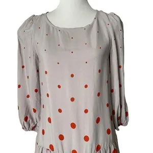 Anthropologie Retro Mod Twee Drop Waist Ruffle Hem Polka Dot Mini Dress Size 4 thumbnail 12