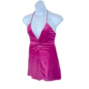 REVOLVE More To Come Kimmie Pink Velvet Mini Dress M Open Back Birthday Party thumbnail 8