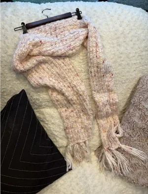 Pink & white Warm Winter Scarf thumbnail 1