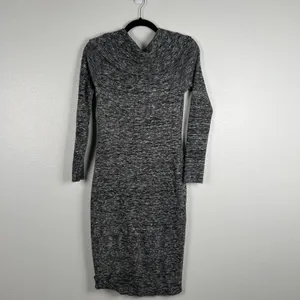 Anthropologie Moth Gray Marbled‎ Knit Cowl Neck Long Sleeve Sweater Dress Small thumbnail 6