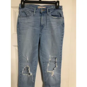 Levi's 721 high rise skinny jeans women's size 27 light‎ medium wash distressed thumbnail 2