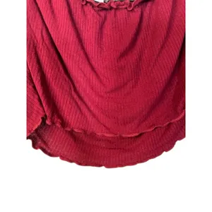 Forever 21 Red Ribbed Off the Shoulder Long Sleeve Cropped Top Women Sz S thumbnail 8