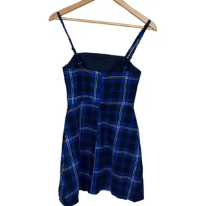 Revolve Blue Plaid Mini Slip Dress XS Grunge Dark Academia 90s Preppy $64 NEW thumbnail 5