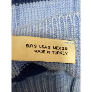 Zara Women's Blue Stripe Cable Knit Sleeveless Button Up Tank Sweater Vest Top S thumbnail 6