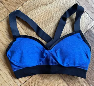 Lululemon Hold Your Om Bra, Heathered Harbor Blue, Size 4, EUC thumbnail 1