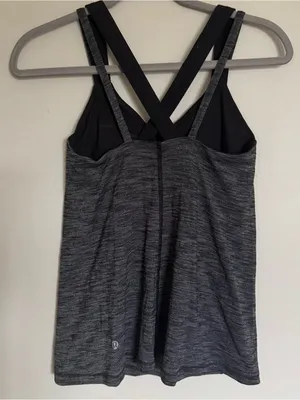 Lululemon Run For The Gold Tank Top Black Heathered Gray Bra Women’s Size 6 thumbnail 7