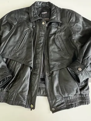 Vintage 80s 90s Wilson’s Leather Black Genuine Leather Bomber Jacket Sz Medium thumbnail 11