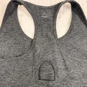Beyond Yoga Womens 2X Space Dye Racerback Sports Bra Charcoal Gray Keyhole Back thumbnail 4